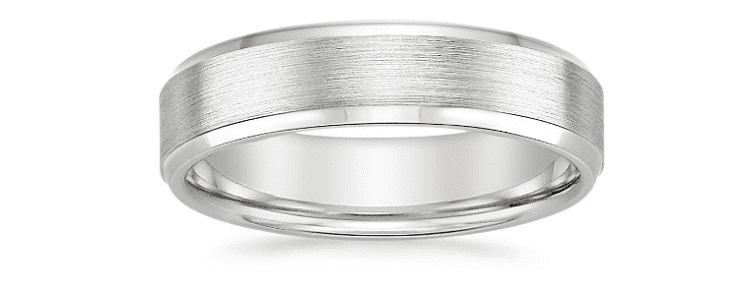 Butter Knife Edge Ring (4mm), Platinum / Platinum