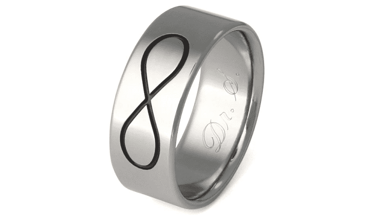 Black Infinity Titanium Wedding Ring