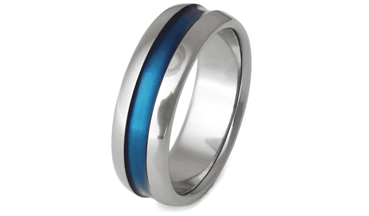 Blue Titanium Ring 